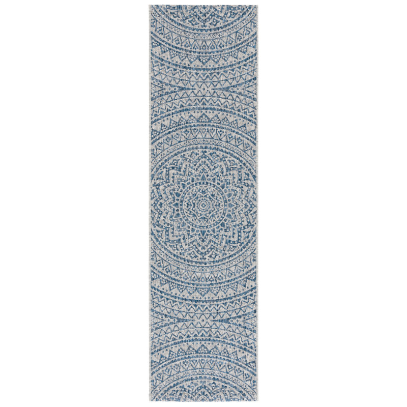Atlanta Hooked Grey/Blue Area Rug, Runner 69 x 244 cm