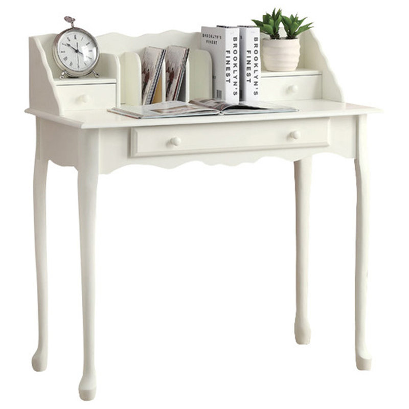 Solid Wood Writing Desk, Antique white