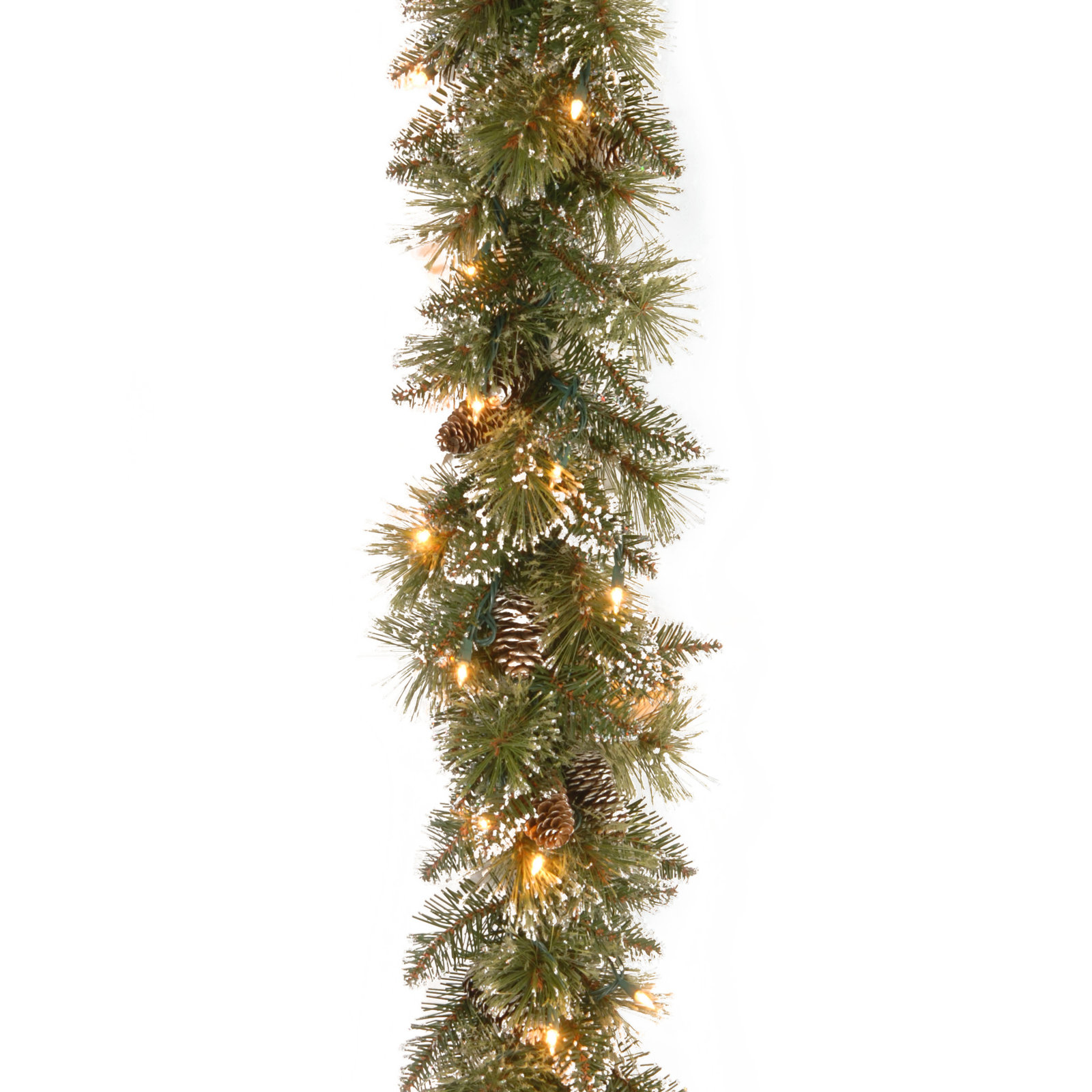72" Frosted Pre-Lit Pine Christmas Garland