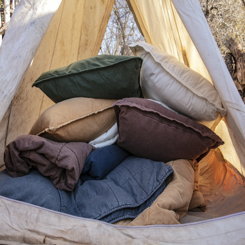  Stonewashed Cotton Canvas Solid Color Timeless Basic Rustic Chic Coverlet Set, Sarsaparilla, King Coverlet + 2 King Shams