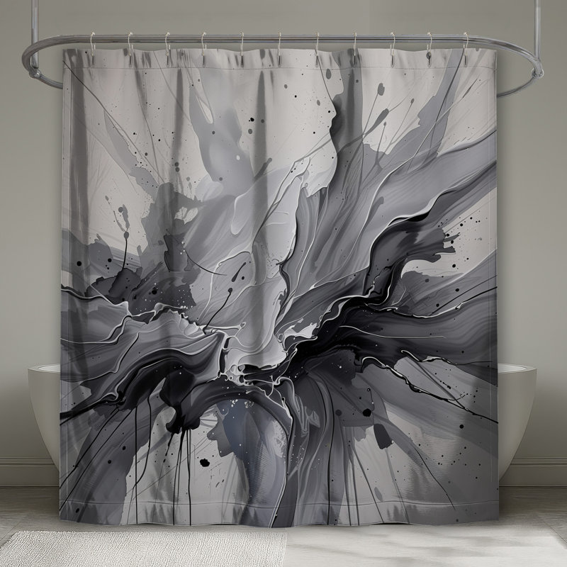 Rideau de douche abstrait - Art Modern Decor, 70in W x 72in H