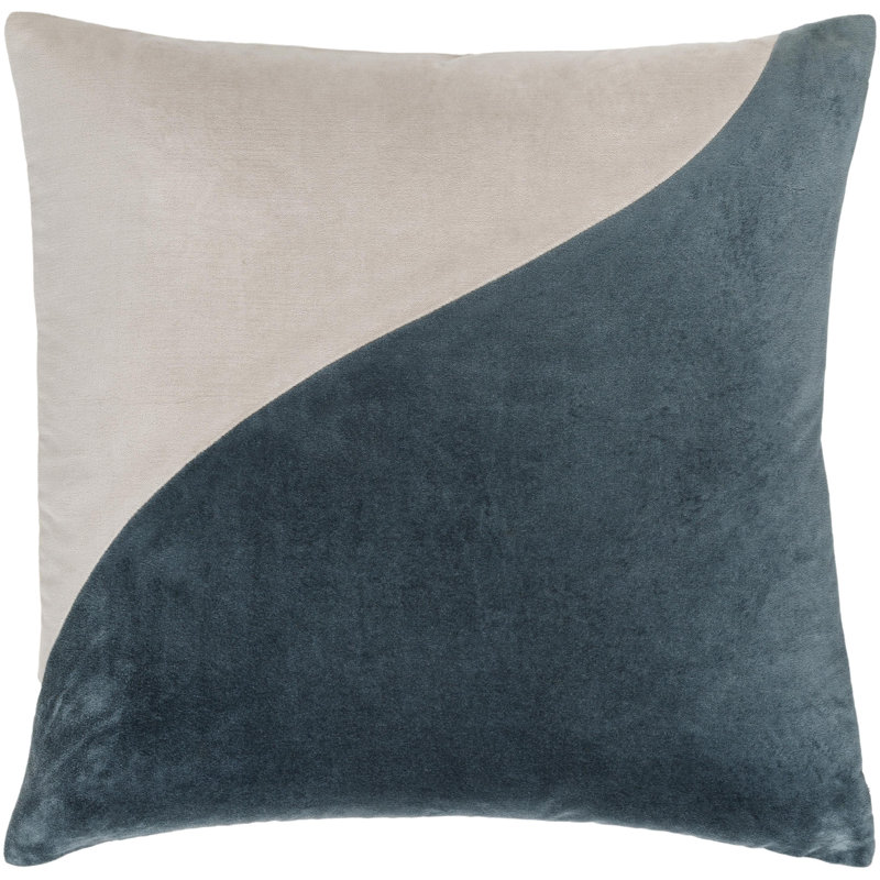 Coussin en coton Denny Edgar, Duvet, H 22 po x l 22 po, Sauge