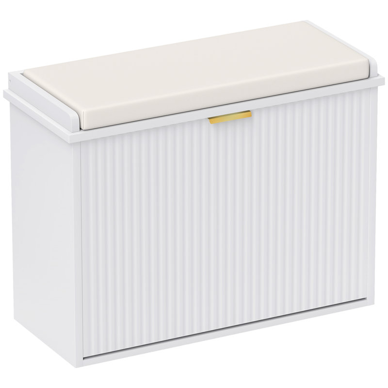 8 Pair Shoe Rack, White, 47.5cm H x 62cm W x 26cm D