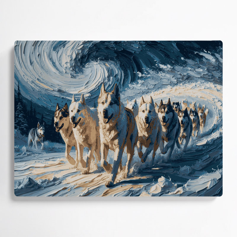 Chiens, art mural gris russe Ovcharka, H 11 po x l 14 po
