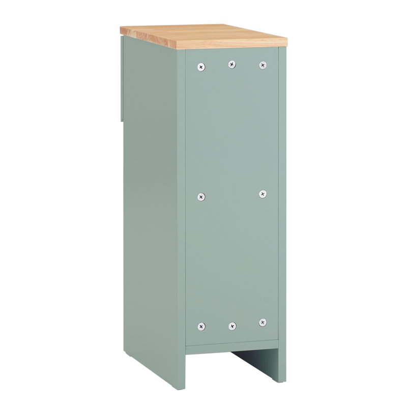 Jayshaun 20cm 1 Drawer Bedside Table, Green/Natural