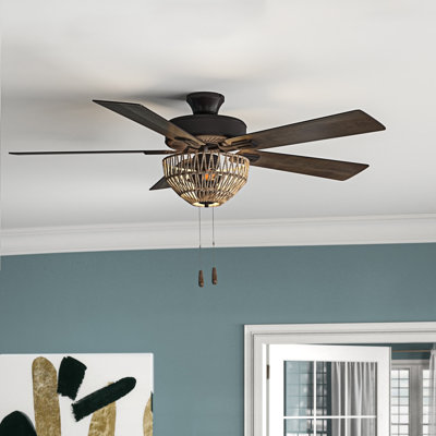 Isabella 52" W Woven Rope Shade 5-Blade Ceiling Fan