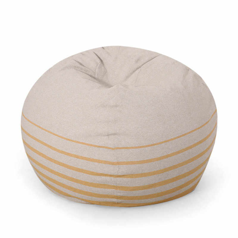 Fauteuil à billes et méridienne en tissu, Tissu ivoire / jaune