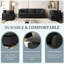 Canapé 3 places et 2 fauteuils rembourrés, canapé modulaire en chenille modulaire, mobilier de salon à 5 places pour le bureau, la chambre à coucher, un appartement, un revêtement résilient-1330909812
