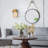 Hanging Round Mirror with Black Framed and with Rope Strap-1784639222