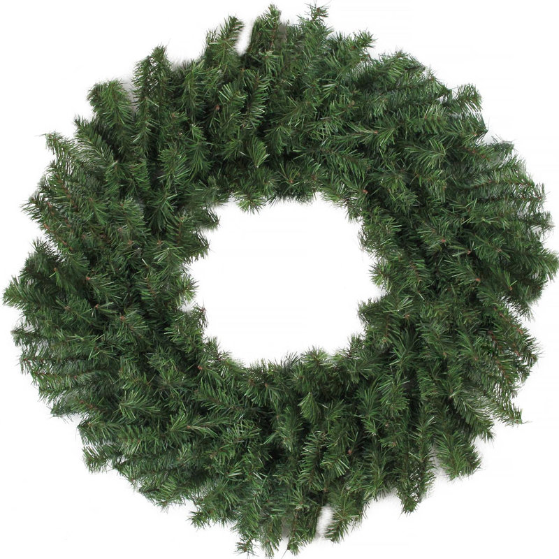 Couronne de Noël artificielle en pin canadien non éclairée, H 24 po x l 24 po x P 5 po
