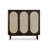 Black + Pale-yellow Solid Wood + Rattan Shoe Storage