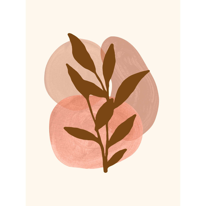 «Mid Century Boho Abstract Botanical», reproduction d'art sur toile tendue, H 16 po x l 12 po