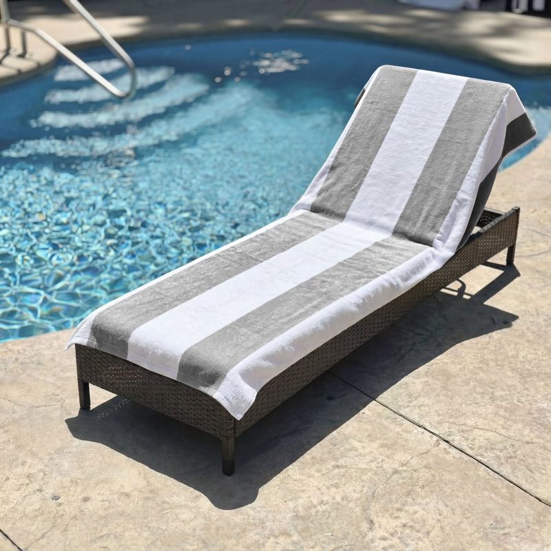 Cotton Cabana Stripe Standard Size Towel/ Beach Towel, Light Grey