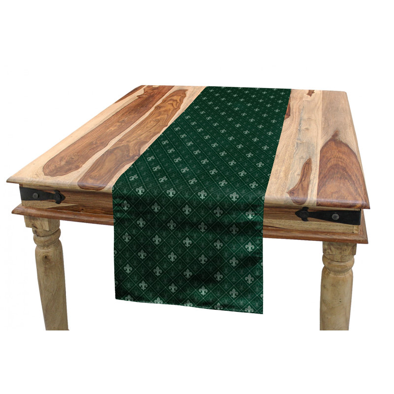 Geometric Rectangular Table Runner, 90" x 16", Sage Green