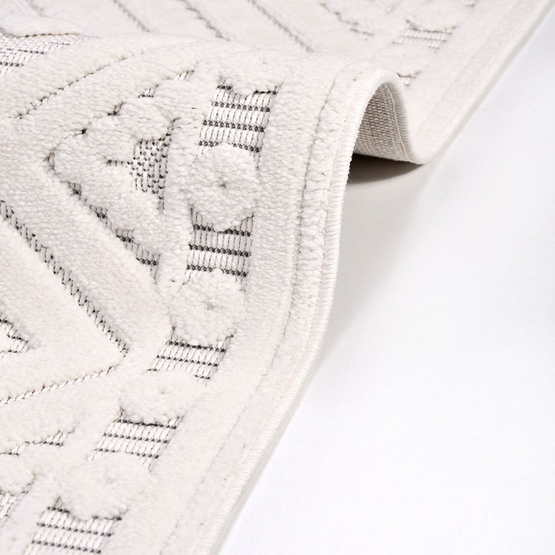Tapis beige moderne lavable à la machine, Rectangle 5 pi 3 po x 7 pi 7 po