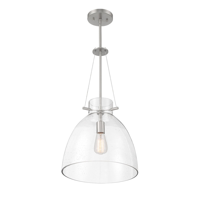 Theda 1 - Light Single Bell Pendant in Silver, Silver