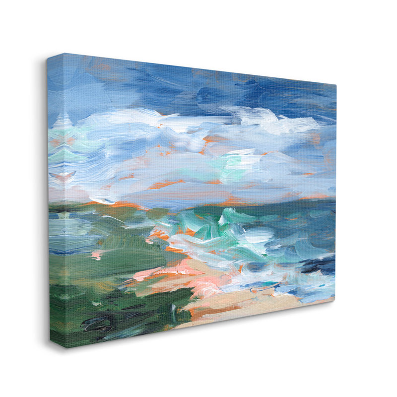 «Crashing Beach Waves», art abstrait par estampe numérique par Ethan Harper, H 16 po x l 20 po x P 1,5 po