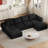 Boneless 132" Modular Sectional Sofa with Deep Seat, U-Shaped Cloud Couch for Living Room, 4-Seater Boneless Sofa with 2 Ottomans, Flexible Combination Modern Upholstery Sofa, No Assembly Required-1797348787