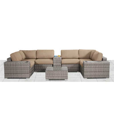 Fully Assembled Rattan Wicker 4-Person Seating Group With Cushions