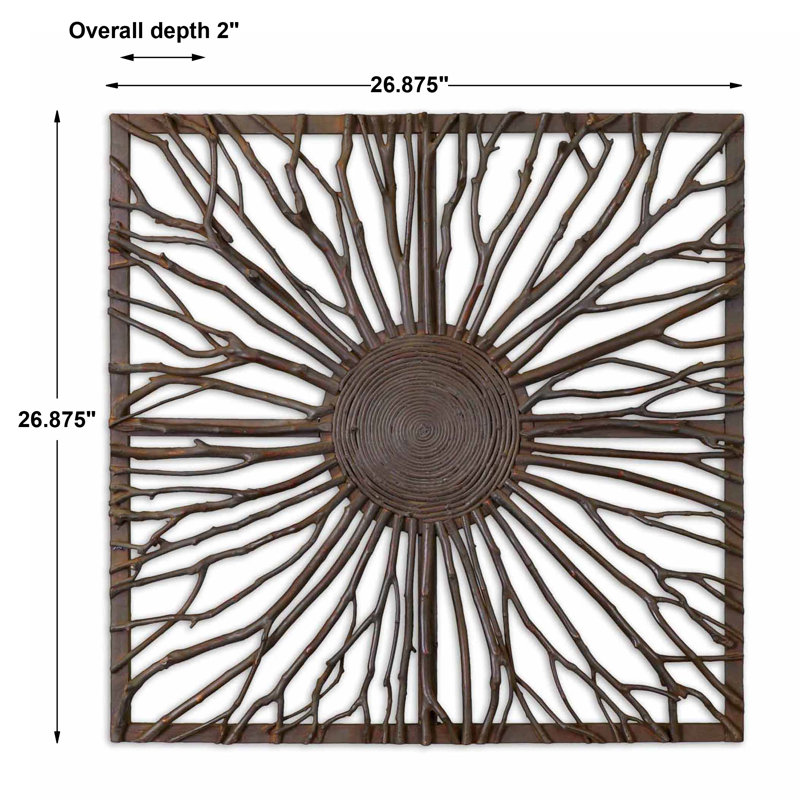 Décoration murale carrée en bois