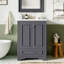 24'' Bathroom Vanity With Ceramic Sink Combo, Modern Freestanding Storage Cabinet  With Silver Handles,  Soft Closing Doors
