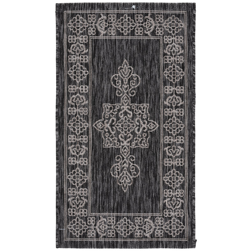 Arneshia Floral Brown/Tan Indoor/Outdoor Area Rug, Rectangle 2' x 3'7"