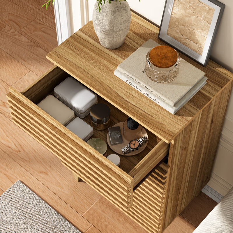 Commode à 4 tiroirs H 36 po, Naturel