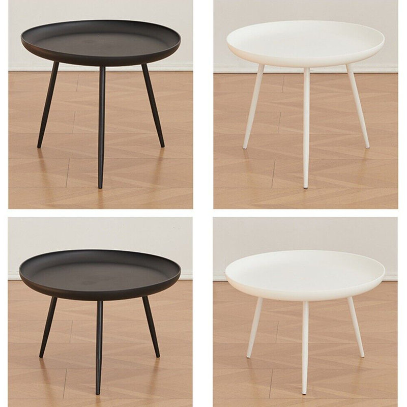 Table de bout ronde moderne avec 3 pieds et table d'appoint étroite pour le salon et la chambre à coucher