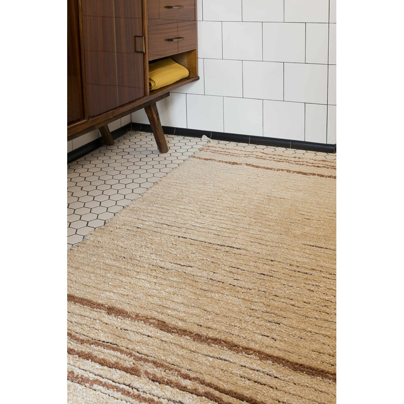 Tapis réversible lavable simple caramel, Rectangle 5 pi 7 po x 8 pi