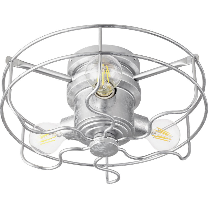 Ventilateur de plafond 3 lumières, Galvanisé