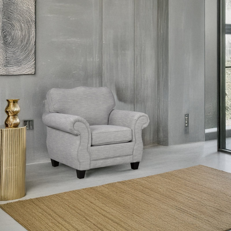 Ensemble de canapé et chaise en tissu Barry, gris
