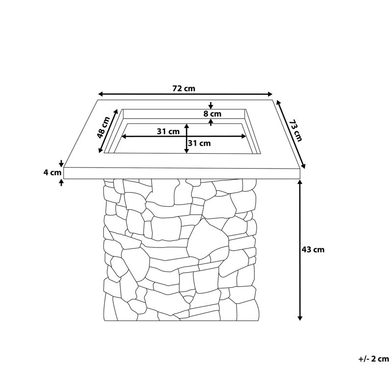 Rectangle Stone Wood Burning Smokeless Fire Pit