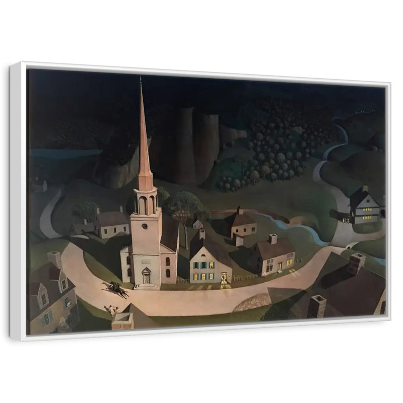 Tour de minuit de Paul Revere, Cadre flottant blanc, 37 po x 25 po