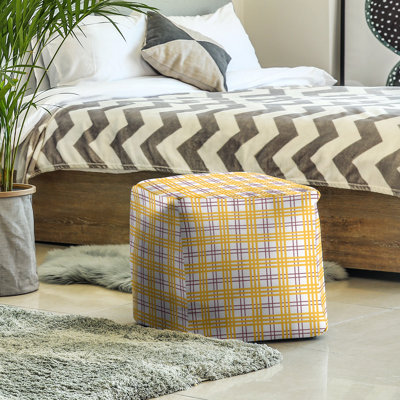 Pouf carré à carreaux Washington