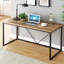 Bureau d'ordinateur à base de métal en chêne rustique Hulstein, 60 po-901084809