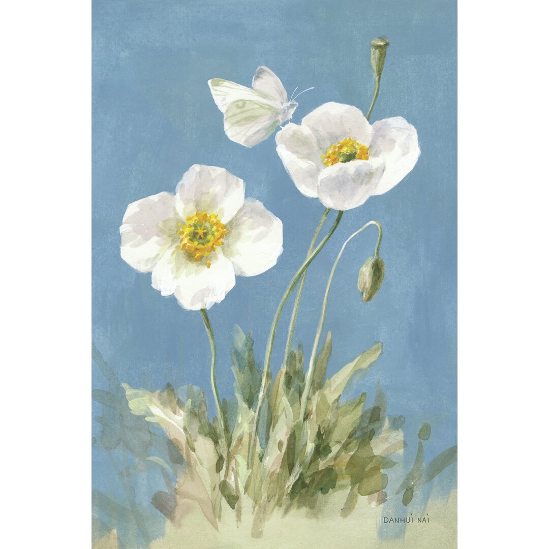 Leinwandbild White Poppies I von Danhui Nai