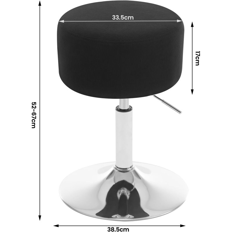Bausch Swivel Upholstered Adjustable Height Bar Stool, Black, 2