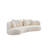 White Sectional Sofa With Removable Pillows, Durable Fabric, Solid Wood Frame, 4-Person Sofa-322979017