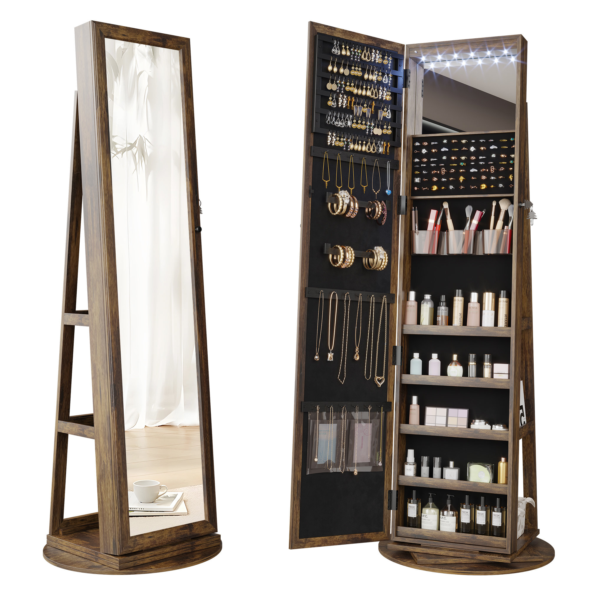 Jewelry Armoire with Mirror
