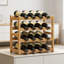 Étagère de rangement en bambou pour armoire à vin, porte-bouteilles de comptoir à 4 niveaux, capacité de 16 bouteilles robustes pour la cuisine, la salle à manger, le garde-manger ou le bar-984489144