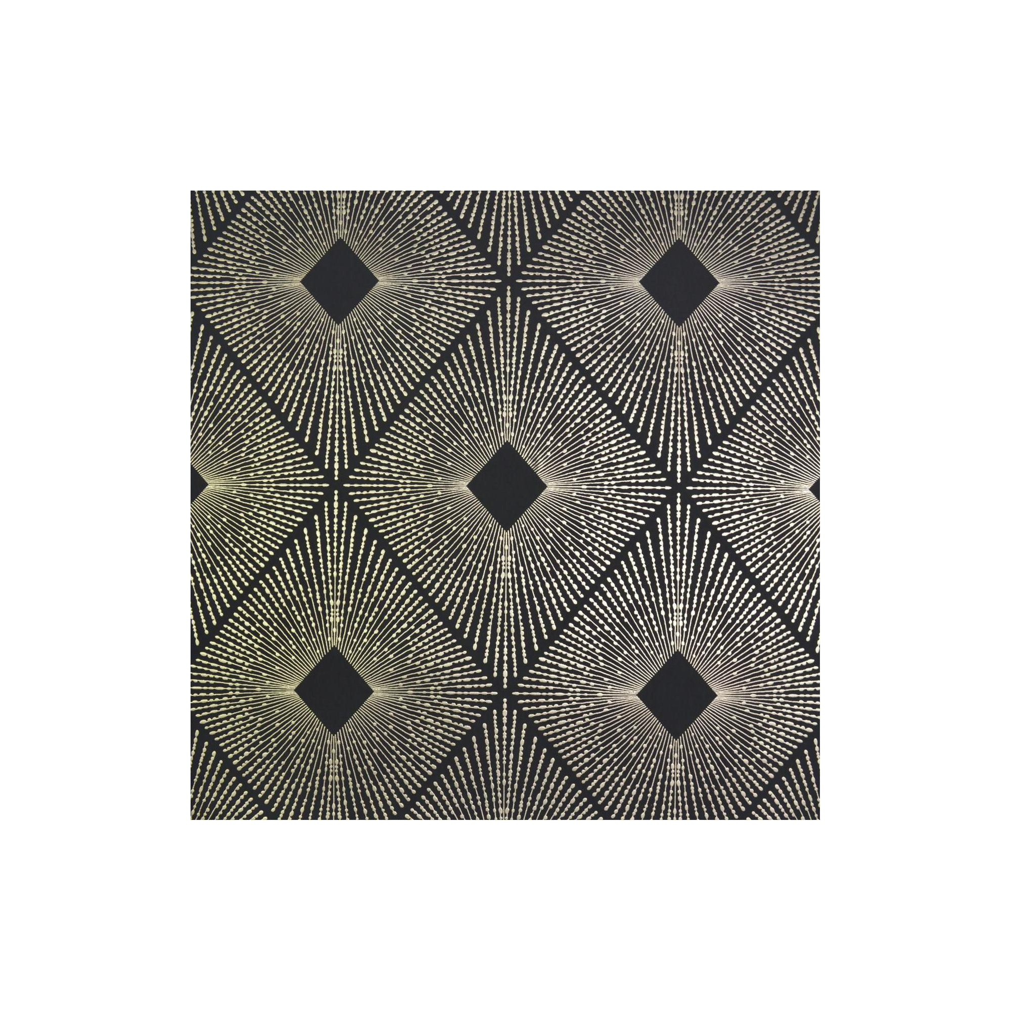 Antonina Vella Modern Metals Modern Geometric Wallpaper, Black/Gold