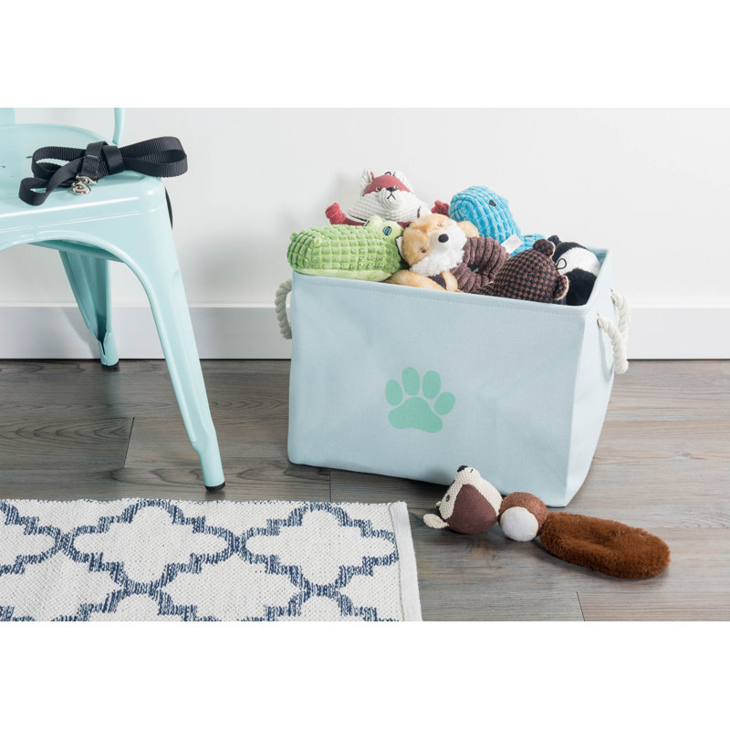 Tucker Murphy Pet™ Cambridgeshire Fabric Decorative Bin, Aqua, 12" H x 10" W x 16" D
