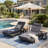 Lounge Chaise Set With Headrest,Space Available On One Side,With 3-Fold & 4 Inch Water-Resistant Lounge Cushions-508645889-508645888