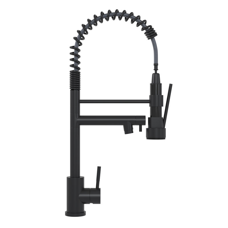 19" Matt Black Kitchen Faucet With Stainless Steel 304 - Sleek Design For Home Bathrooms 304, Contemporary Daily Use