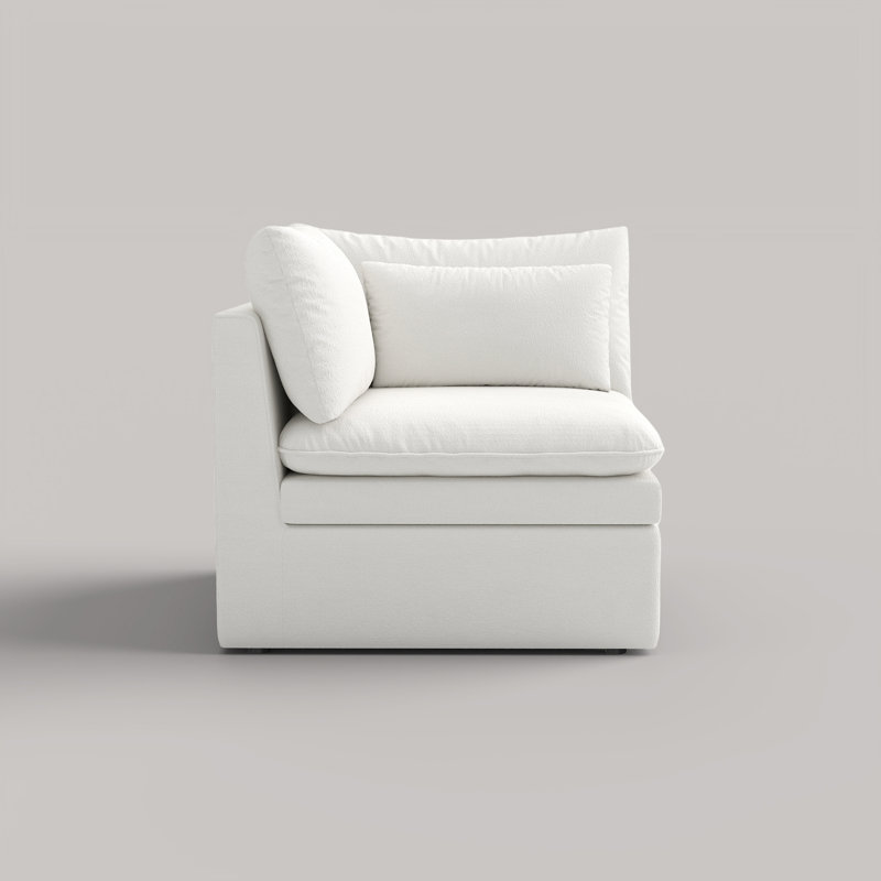 Fauteuil d'appoint d'angle rembourré et modulaire, White