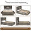 Grand lit plateforme avec tête de lit avec rangement et 8 tiroirs - Fabrication en bois massif, aucun sommier nécessaire, capacité de 400 lb-360198980