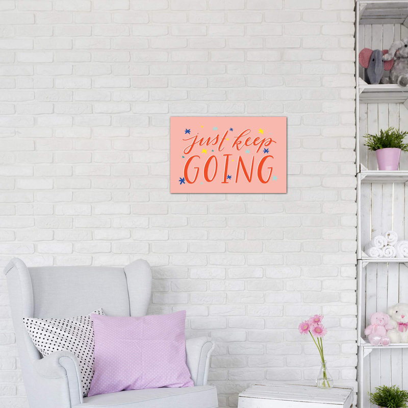 Just Just Going par Richelle Garn - reproduction d'art textuel, H 18 po x l 26 po x P 1,5 po, Toile tendue, Aucun mat