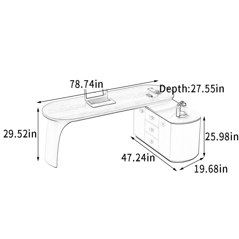 Burwell, 29.52" H x 78.74" W x 27.55" D