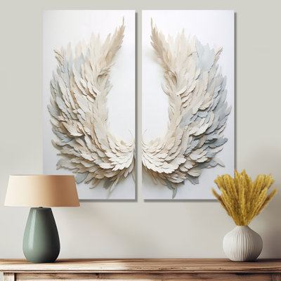 Couronne de plumes noires et blanches - Art floral couronne murale