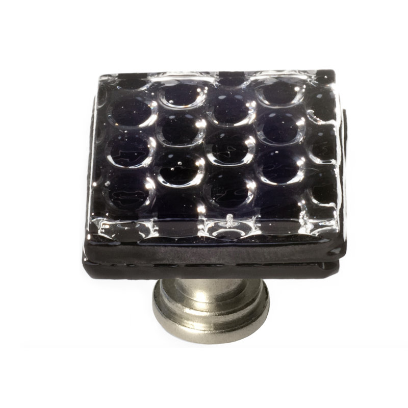 Texture Square Knob, Satin Nickel, Black